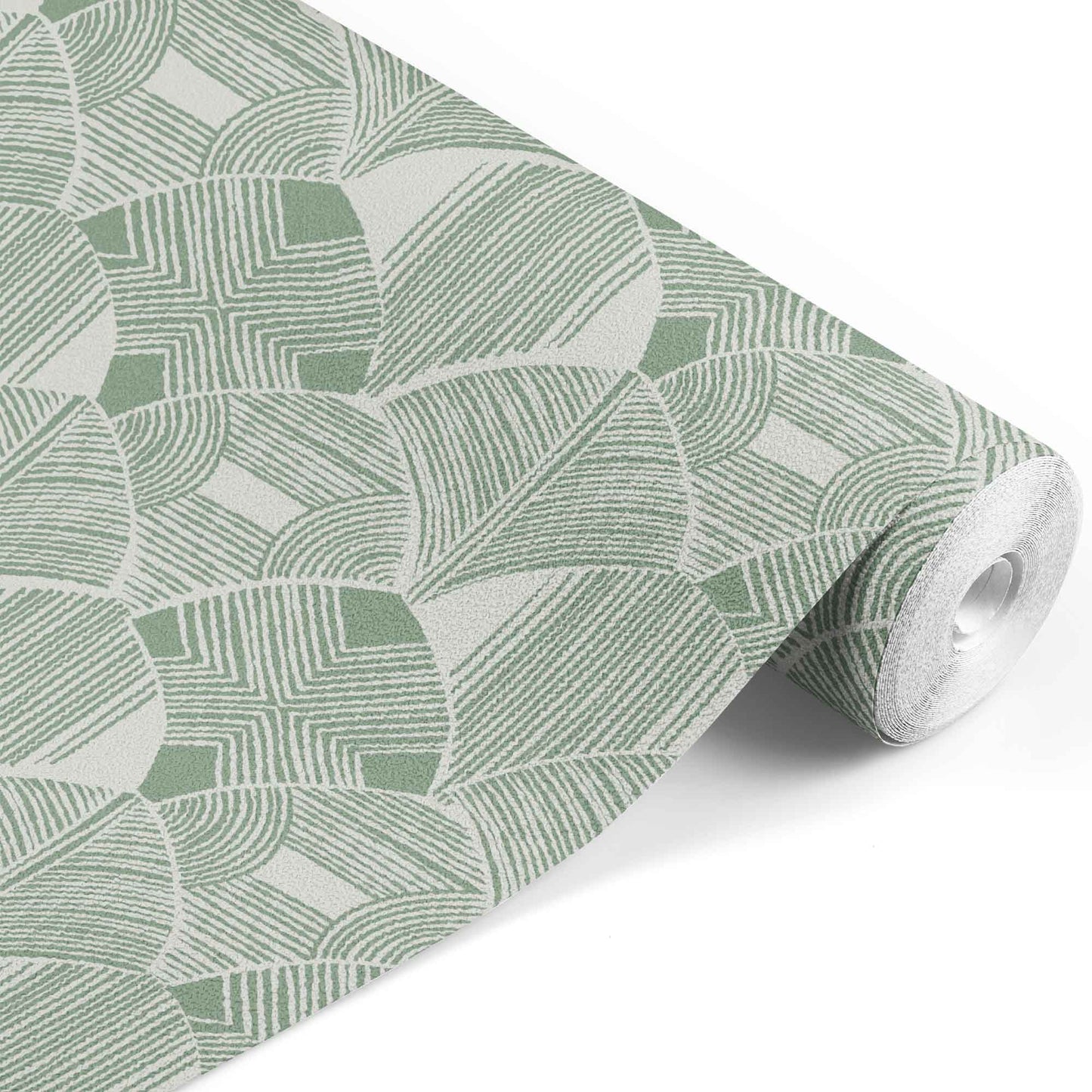 sage_wallpaper with a geometric pattern featuring Art Deco influences in green color.