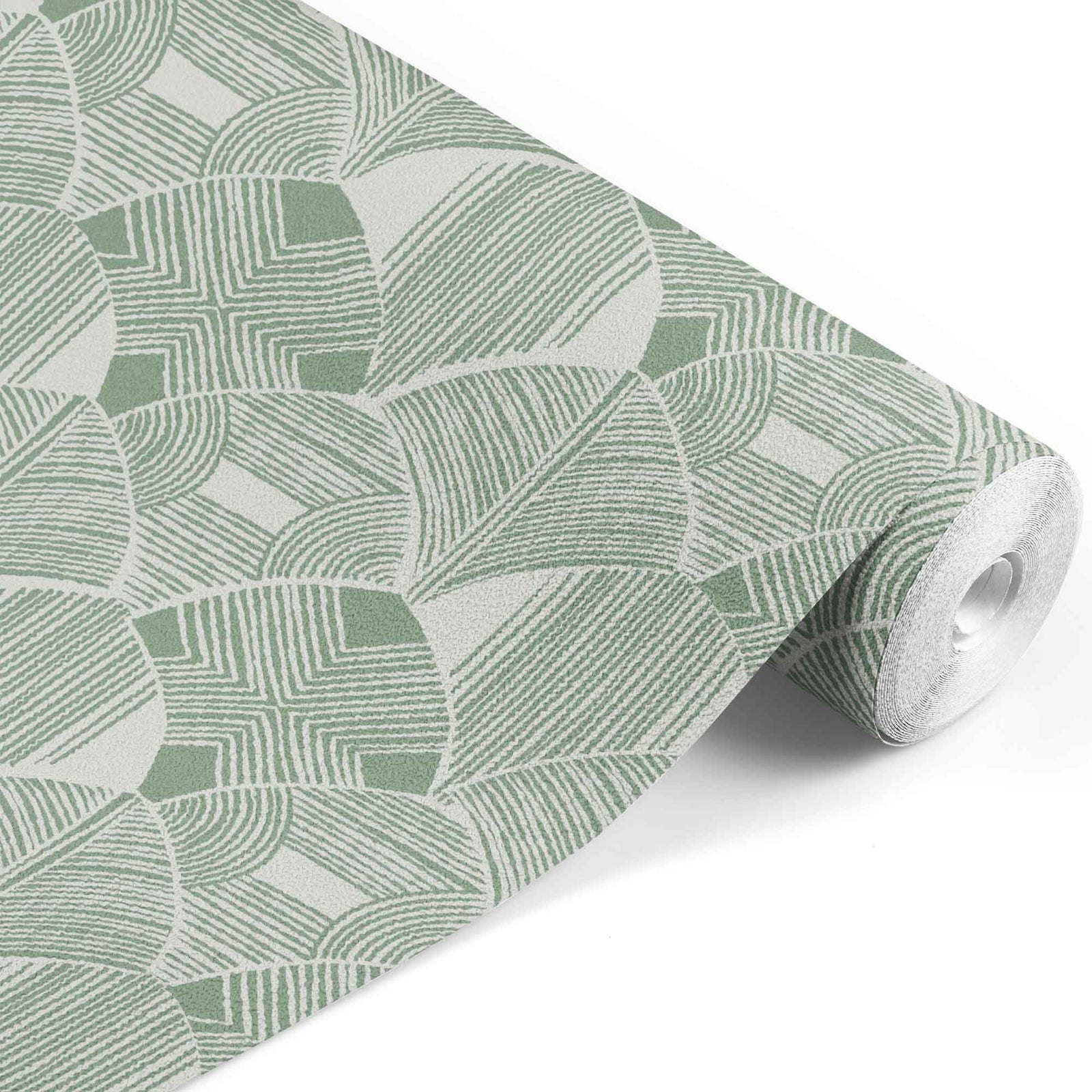 sage_wallpaper with a geometric pattern featuring Art Deco influences in green color.