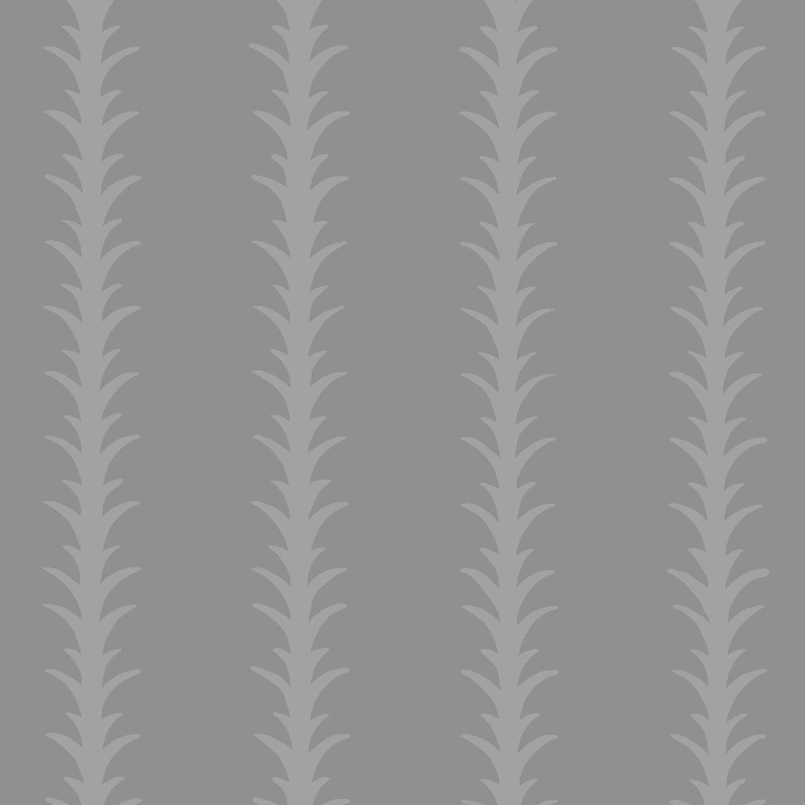 dark-grey_A vertical pattern of leaf-like shapes in shades of grey with a dark grey background, indicative of traditional wallpaper.
