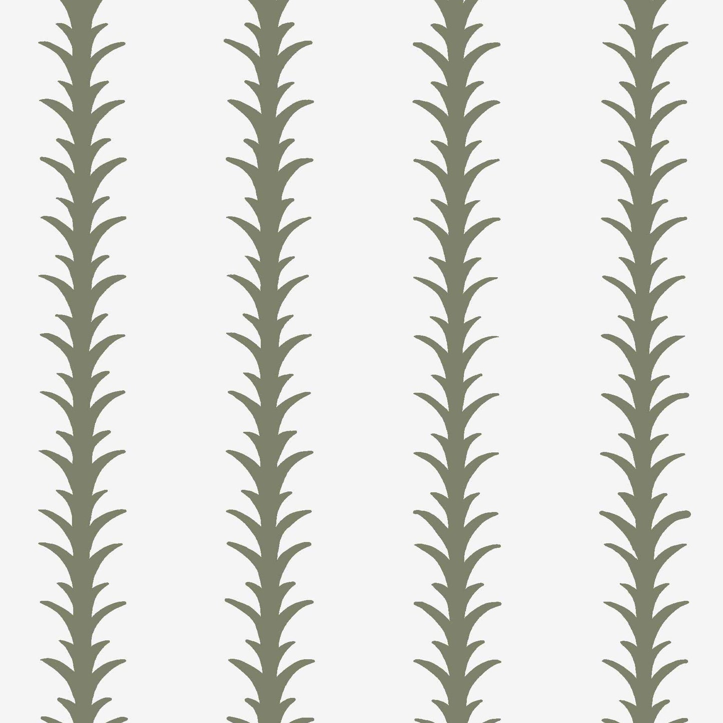 sage_A vertical pattern of leaf-like shapes in shades of sage with a white background, indicative of traditional wallpaper.