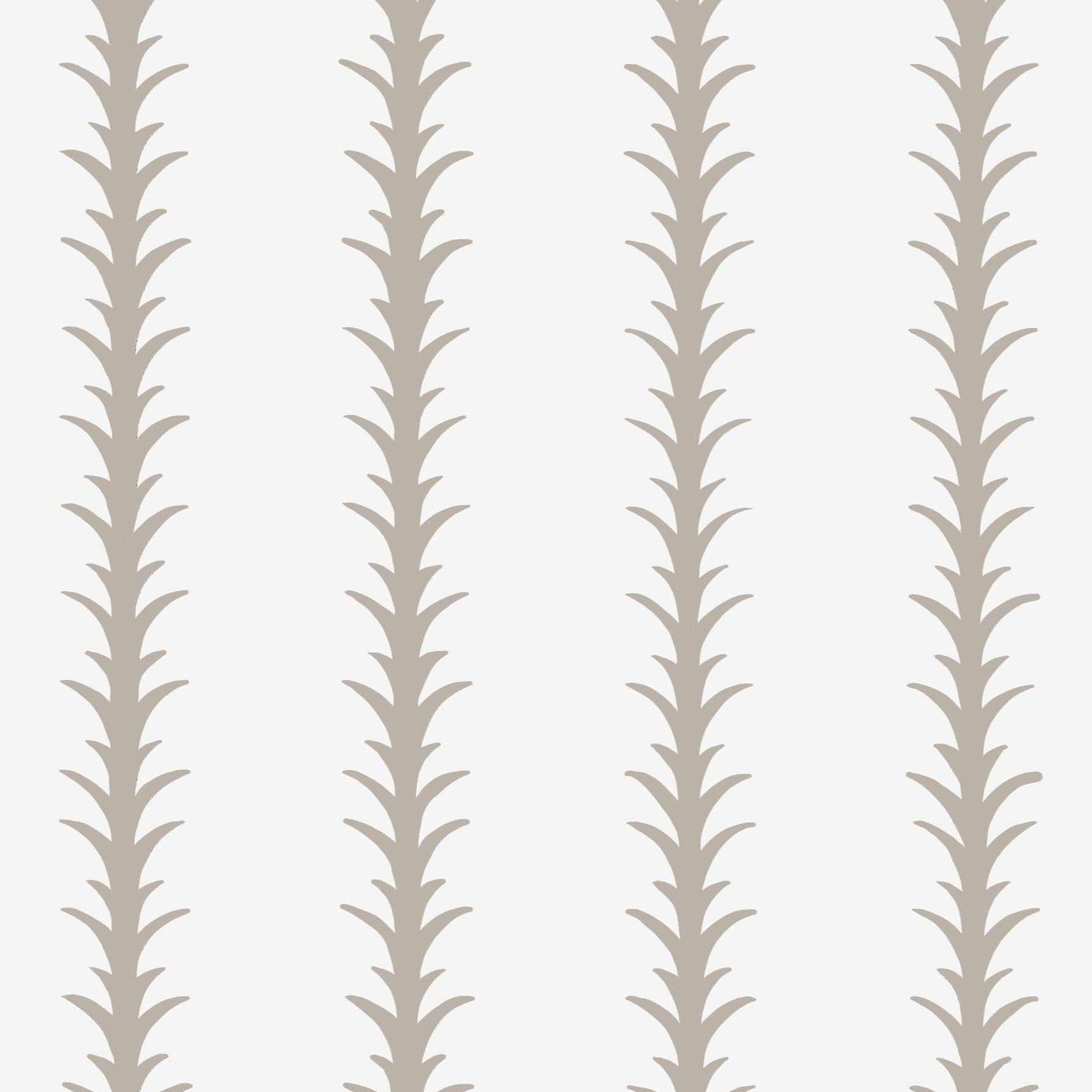tan_A vertical pattern of leaf-like shapes in shades of tan with a white background, indicative of traditional wallpaper.