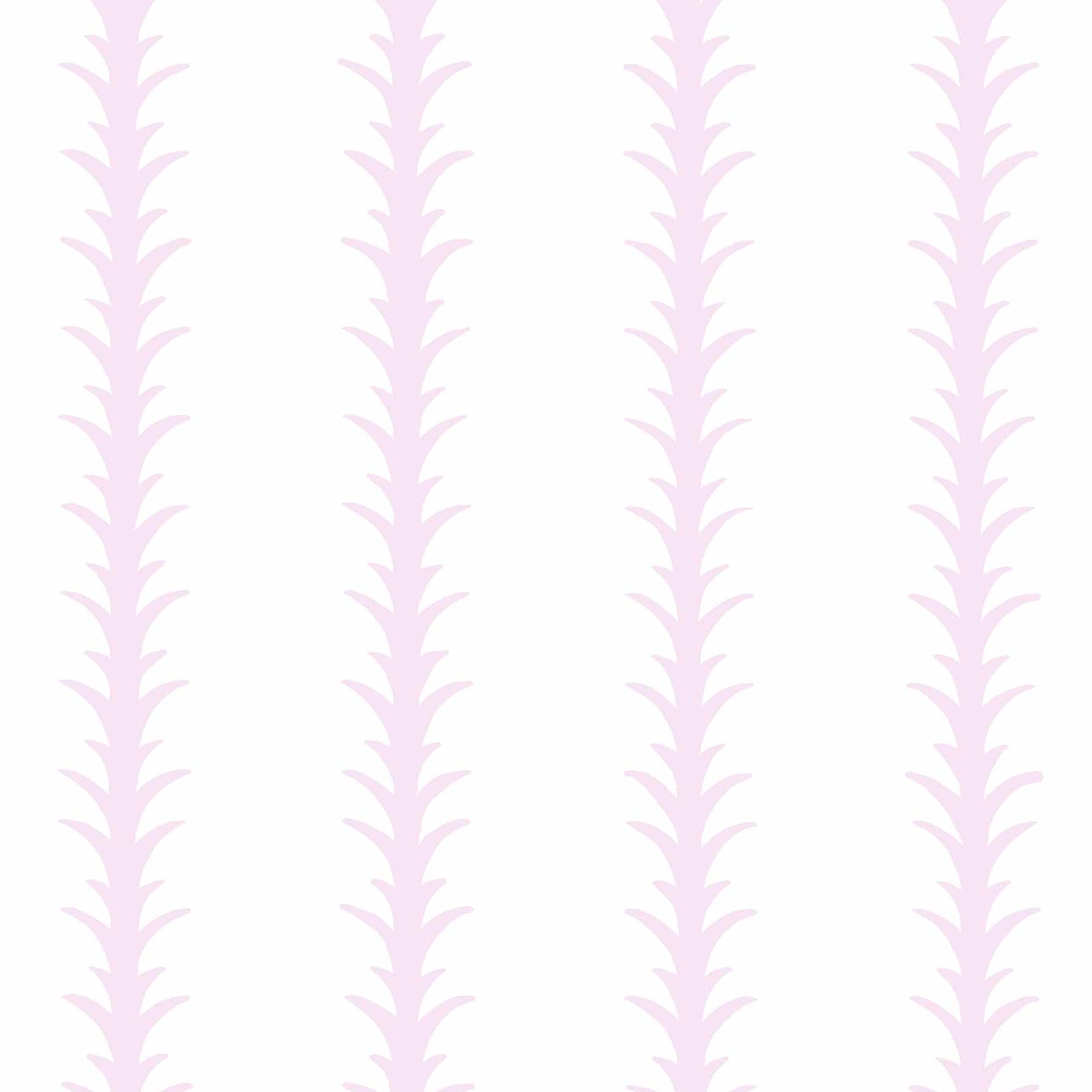 pink_A vertical pattern of leaf-like shapes in shades of light pink with a white background, indicative of traditional wallpaper.